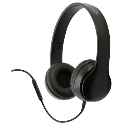 MOKI Headphones ACC-HPFLBK - Moki Flip Headphones + Removable 3.5mm Audio Cable & In-line Mic - Black