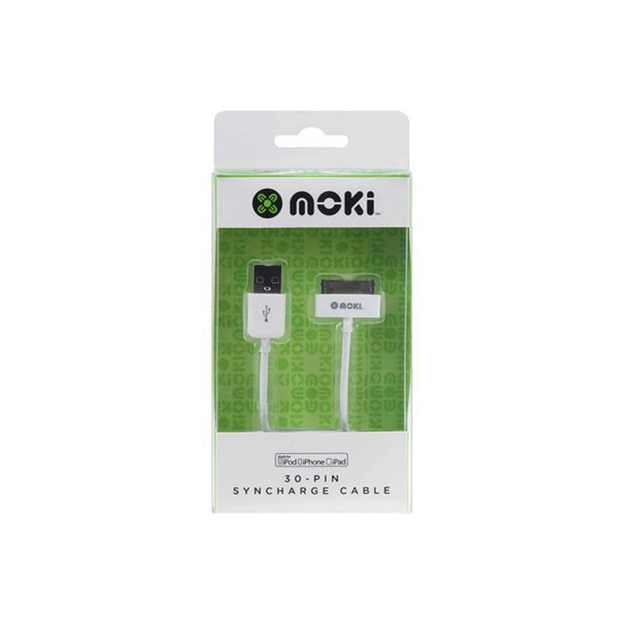 Moki  ACC-MUSB30CAB SynCharge USB-A to 30-Pin Cable - White