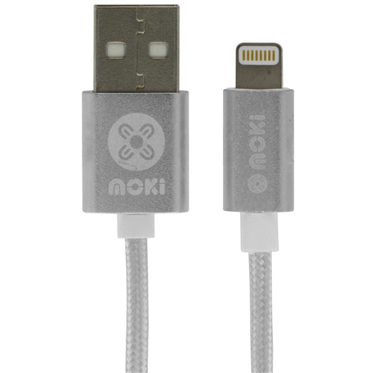 Moki ACC-MSTLCAPO SynCharge USB-A auf Lightning Kabel - 10cm - Silber