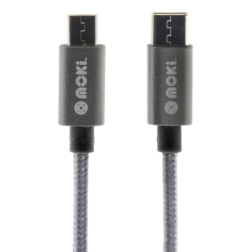 MOKI Recharge ACC-MTCMB90 - Moki Braided USB-C to Micro SynCharge Cable - 90cm - Gun Metal