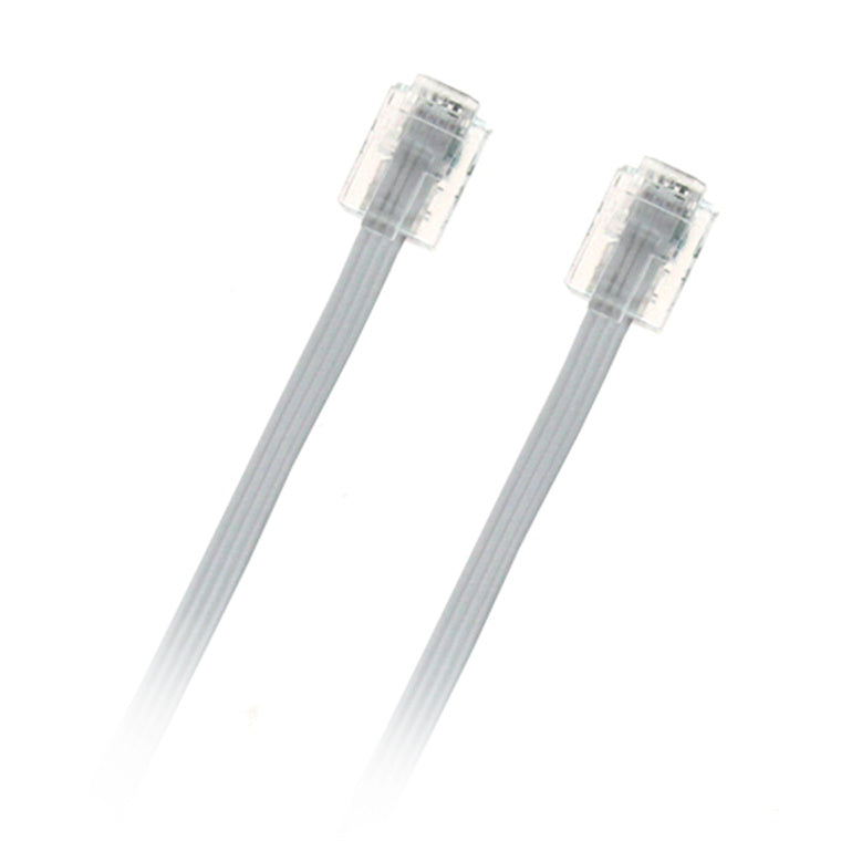 Pudney Home P3711 – Pudney Telefon RJ11 Modularstecker auf Stecker, 4 Meter – Weiß