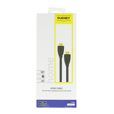 Pudney Home P1504 - Pudney High Speed with Ethernet HDMI Cable, 5 Metre – Black