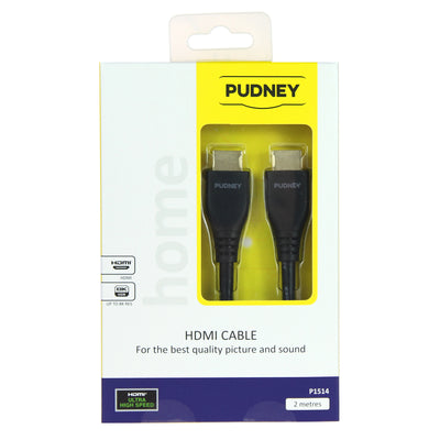 Pudney Home P1514 - Pudney Ultra High Speed HDMI Cable 8K V2.1 Plug to Plug, 2 Metre – Black