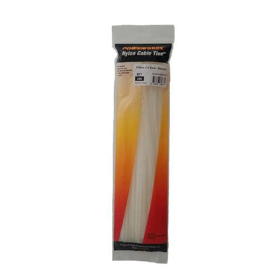 POWERFORCE POWCT3704NT-100 - 4.8 x 370mm Natural Cable Ties Pack of 100 22kgs Tensile Strength