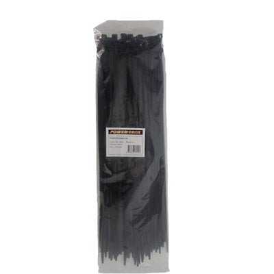 POWERFORCE POWCT5508BK-100 - 8 x 550mm Black UV Cable Ties Ties Pack of 100 80kgs Tensile Strength