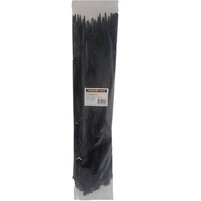 POWERFORCE POWCT6859BK-100 - 9 x 685mm Black UV Cable Ties Ties Pack of 100 80kgs Tensile Strength