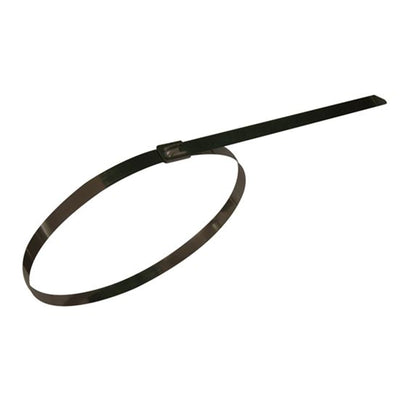 POWERFORCE POWCTSSC3004-100 - 4.6 x 300mm 316L Stainless Steel Cable Ties Pack of 100 667N/68kgs Tensile Strength