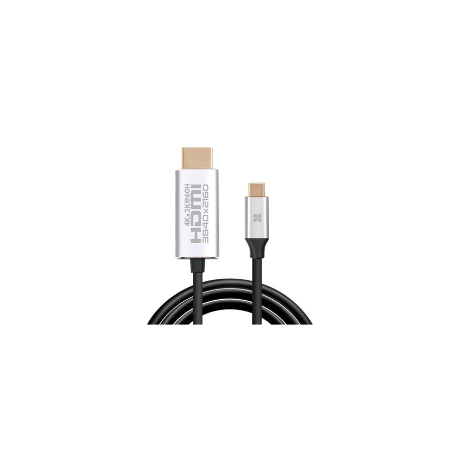 Promate HDLINK-60H-GRY - 1.8m 4K USB-C to HDMI Cable w/ Gold Plated Connectors. Supports Max Res up to 4K@60Hz