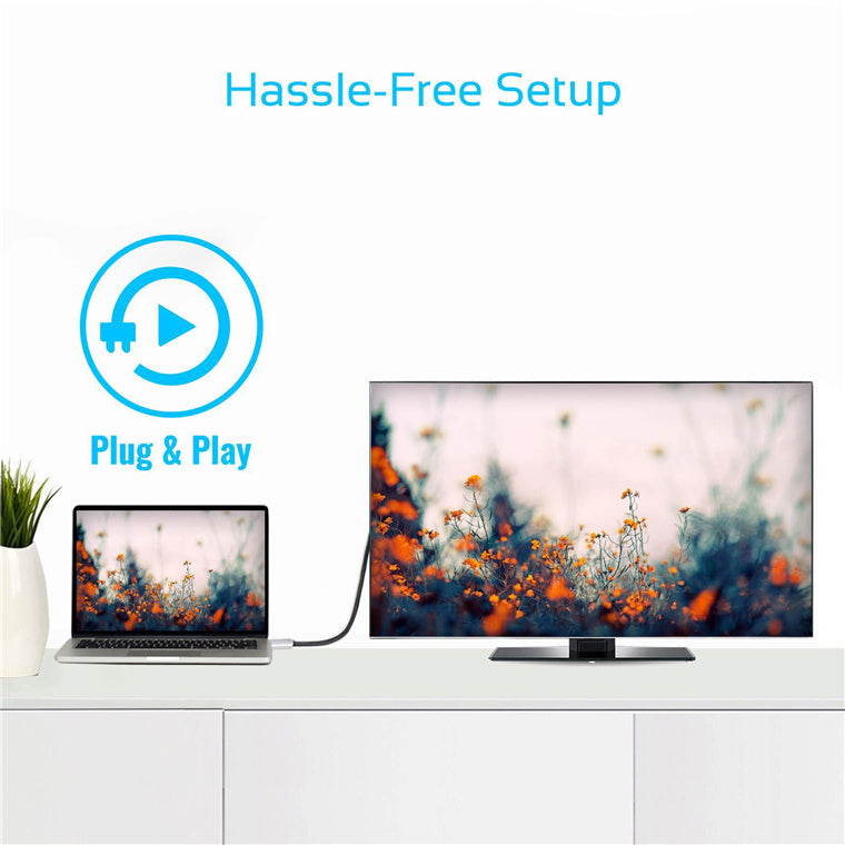 Promate HDLINK-60H-GRY - 1.8m 4K USB-C to HDMI Cable w/ Gold Plated Connectors. Supports Max Res up to 4K@60Hz