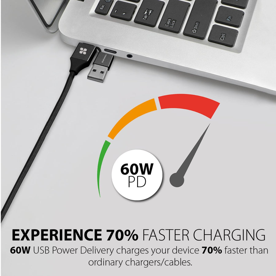 Promate PENTAPOWER-BLK - 6-in-1 Hybrid 1.2m Multi Connector Cable for Charging & Data Transfer. 60W PD