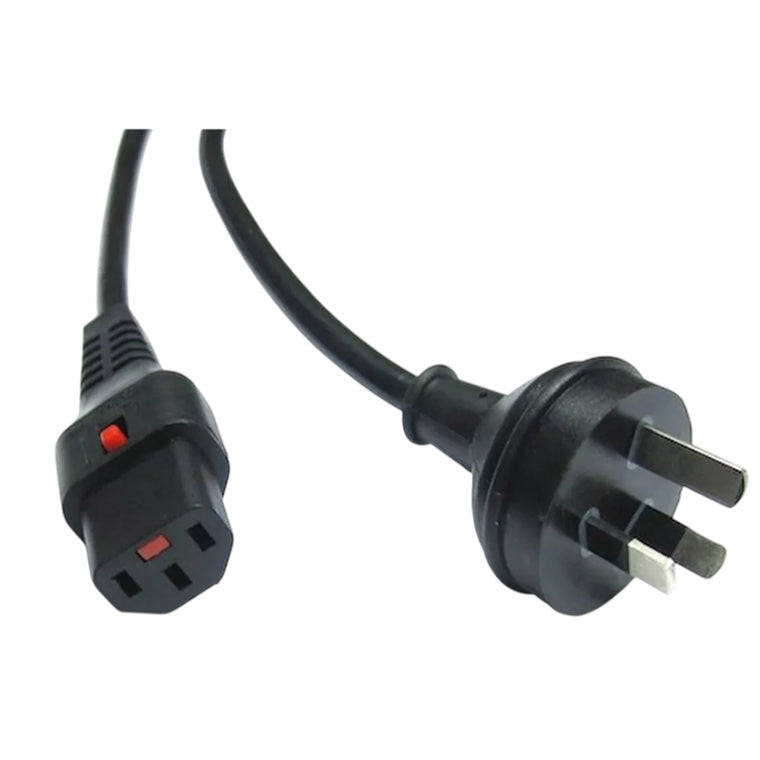 CM1NK050 - 10A 3-poliger Stecker auf 10A C13 IEC-Lock Buchse an 0,5m 1mm2 schwarzem Kabel