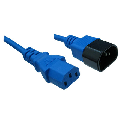 RackPower CM0CC050B - 10A C14 IEC plug to 10A C13 IEC socket on 0.5m 0.75mm2 Blue lead