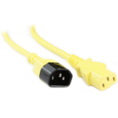 RackPower CM0CC050Y - 10A C14 IEC plug to 10A C13 IEC socket on 0.5m 0.75mm2 Yellow lead