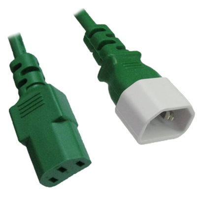 RackPower CM0CC150GN - 10A C14 IEC plug to 10A C13 IEC socket on 1.5m 0.75mm2 Green lead