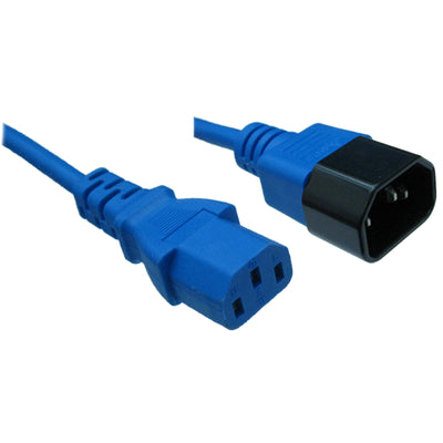 RackPower CM0CC200B - 10A C14 IEC plug to 10A C13 IEC socket on 2m 0.75mm2 Blue lead