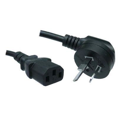 RackPower CM0NC100-PS - 10A 3 pin side entry plug to 10A C13 IEC socket on 1m 0.75mm2 black lead