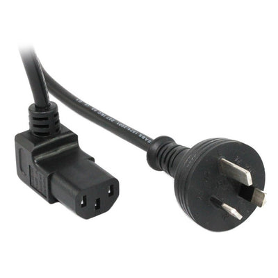 RackPower CM0NC200-SB - 10A 3pin plug to 10A C13 IEC bottom entry socket on 2m 0.75mm2 Black lead