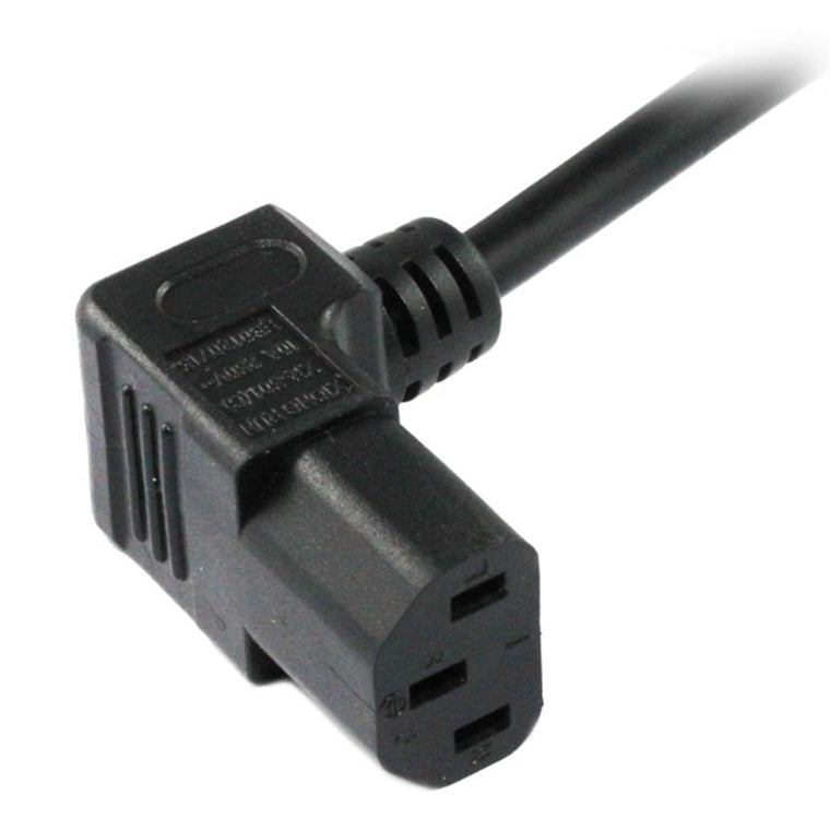 RackPower CM0NC200-SB - 10A 3pin plug to 10A C13 IEC bottom entry socket on 2m 0.75mm2 Black lead