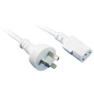 RackPower CM0NC200W 10A 3-Pin zu C13 Kabel - 2m - Weiß