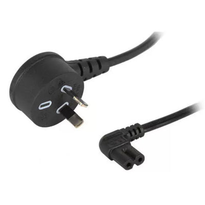RackPower CM0NF300-PTSS - 10A 2pin top entry plug to side entry figure 8 socket on 3m 0.75mm2 black lead