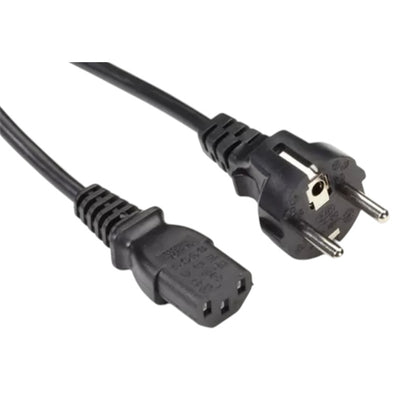 RackPower CM0SC200 - Schuko plug to 10A C13 IEC socket on 2m 0.75mm2 black lead