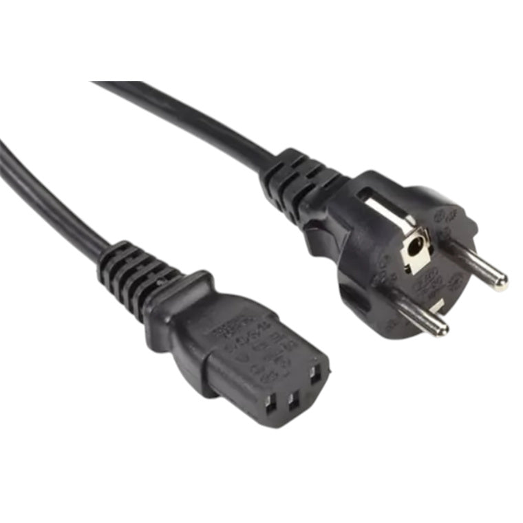 RackPower CM0SC200 - Schuko Stecker auf 10A C13 IEC Buchse an 2m 0,75mm2 schwarzem Kabel