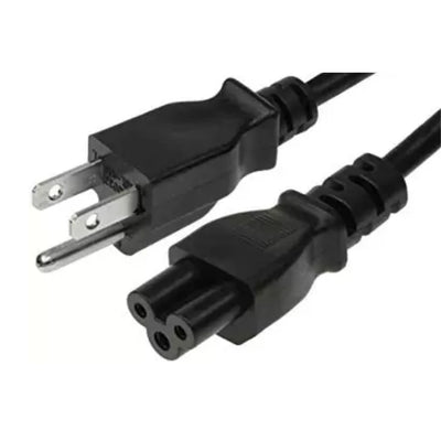 RackPower CM18AL200 - US NEMA 5-15P 3 pin plug to C5 IEC clover socket on 2m 18AWG Black lead