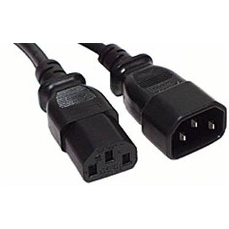RackPower CM1CC030 - 10A C14 IEC plug to 10A C13 IEC socket on 0.3m 1mm2 Black lead