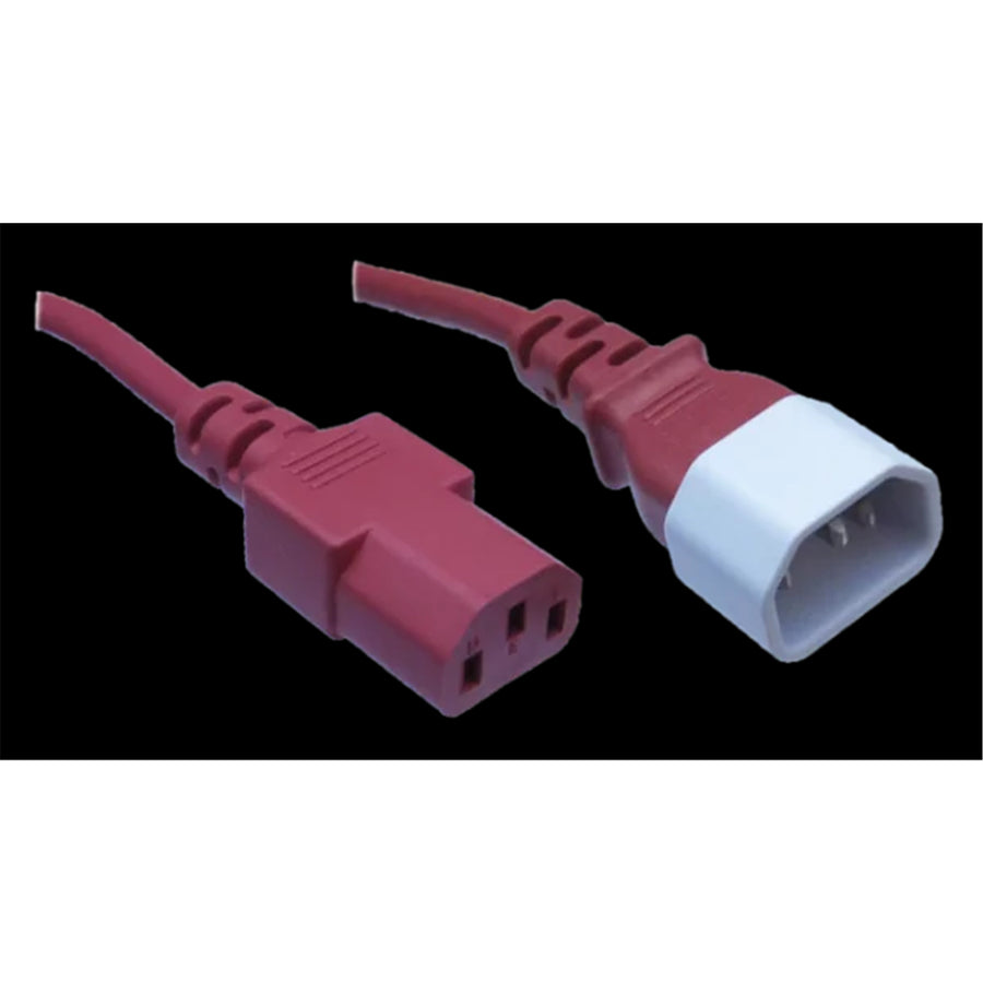 RackPower CM1CC100R 10A C14 auf C13 Kabel - 1m - Rot