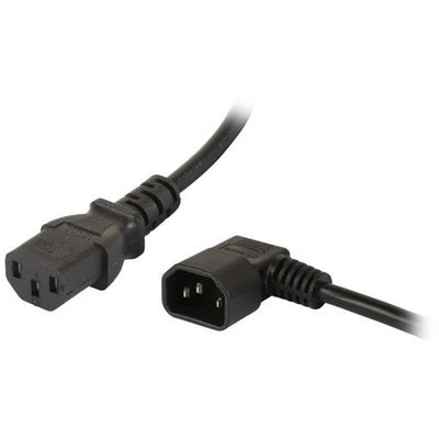 RackPower CM1CC200-PR - 10A C14 IEC right hand angled plug to 10A C13 IEC socket on 2m 1mm2 Black lead.