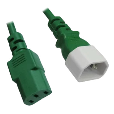 RackPower CM1CC300GN - 10A C14 IEC plug to 10A C13 IEC socket on 3m 1mm2 Green lead