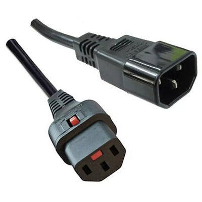 CM1CK200 - 10A C14 IEC-Stecker auf 10A C13 IEC-Lock-Kupplung, 2m 1mm2 schwarzes Kabel