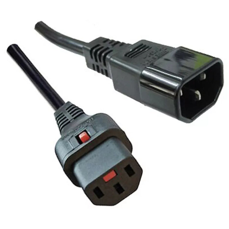 CM1CK200 - 10A C14 IEC plug to 10A C13 IEC-Lock socket on 2m 1mm2 Black lead