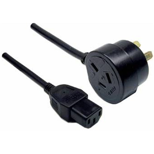 RackPower  CM1NC100-PTP 10A 3-Pin to C13 Cable - 1m - Black
