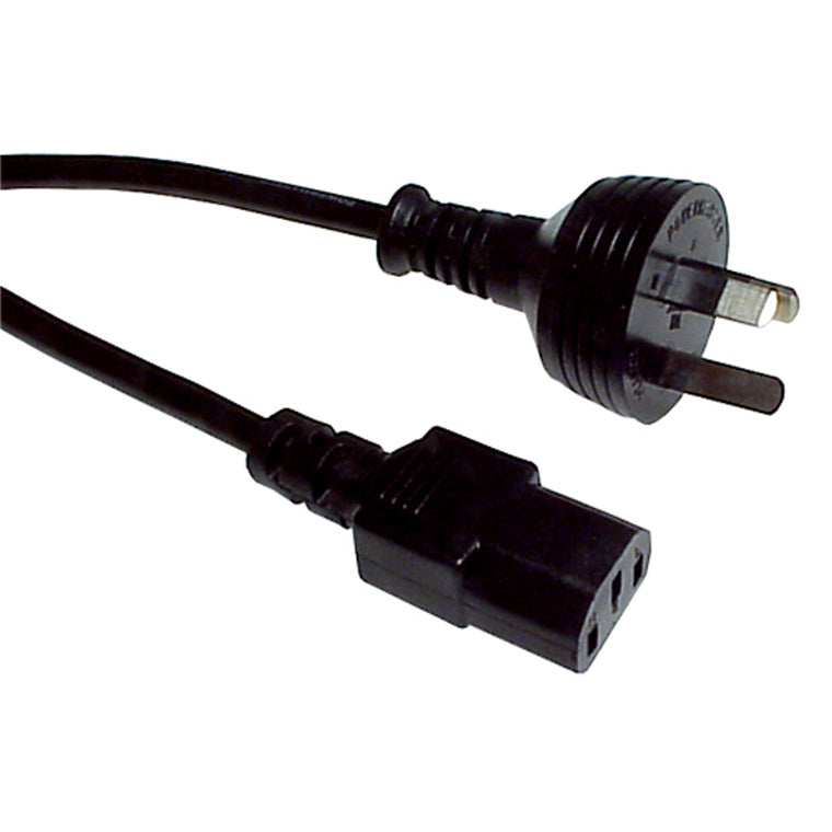 RackPower CM1NC250 - 10A 3-poliger Stecker auf 10A C13 IEC-Buchse an 2,5m 1mm2 schwarzem Kabel