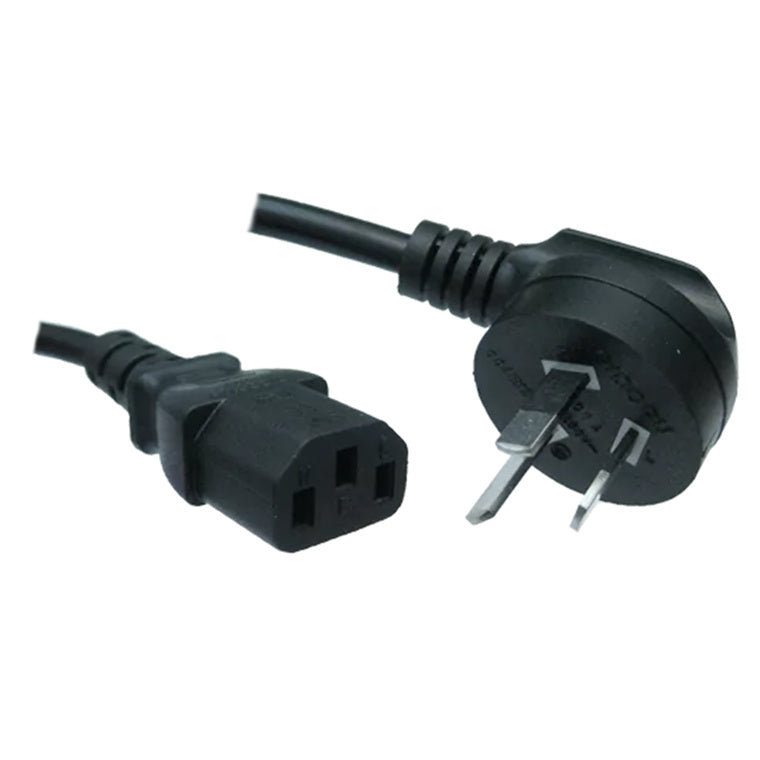 RackPower CM1NC300-PS - 10A 3-poliger Seiteneingangsstecker auf 10A C13 IEC-Buchse an 3m 1mm² schwarzem Kabel