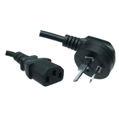 RackPower CM1NC300-PS - 10A 3 pin side entry plug to 10A C13 IEC socket on 3m 1mm2 Black lead