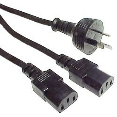 RackPower  CM1NCC100 10A - 2x C13 Power Splitter Cable - 1m - Black
