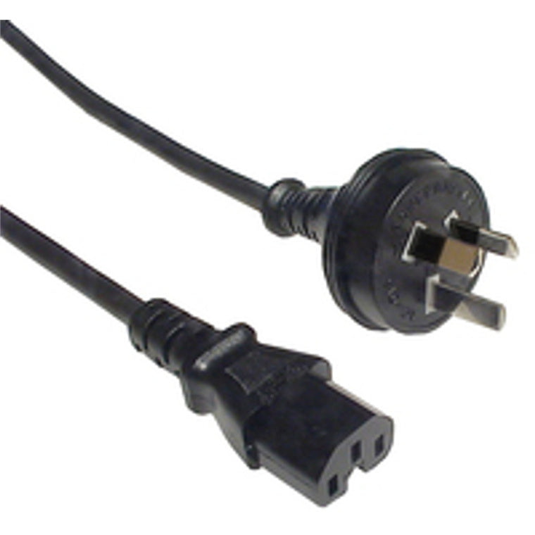 RackPower CM1NH500 - 10A 3-poliger Stecker auf 10A C15 IEC 120-Grad-Buchse an 5m 1mm2 schwarzem Gummikabel