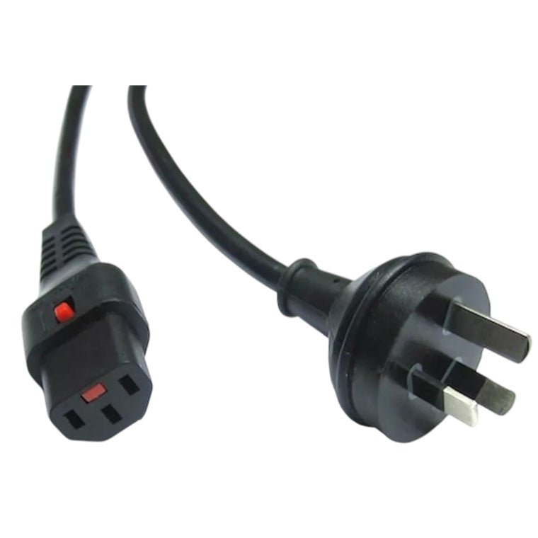 CM1NK075 - 10A 3 pin plug to 10A C13 IEC-Lock socket on 0.75m 1mm2 Black lead