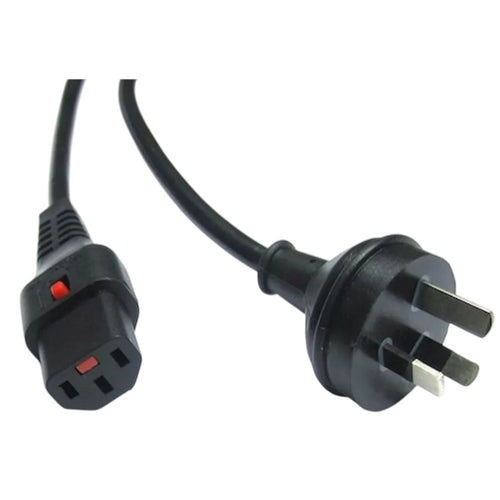 IEC-Lock Netzkabel – Australien 3-polig auf IEC C13 – 3 m – Schwarz