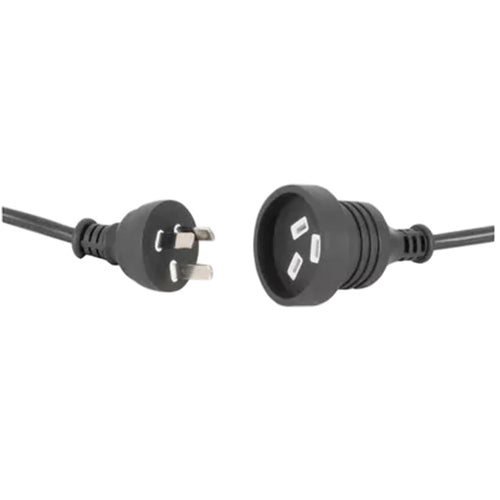 RackPower CM1NN1500 - 10A 3 pin plug to 10A 3 pin socket on 15m 1mm2 Black lead
