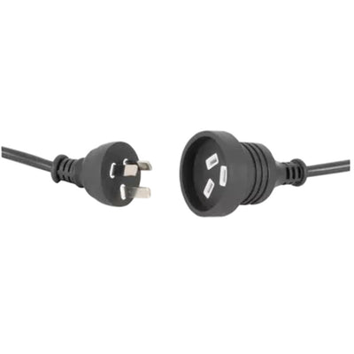 RackPower CM1NN1500 - 10A 3 pin plug to 10A 3 pin socket on 15m 1mm2 Black lead