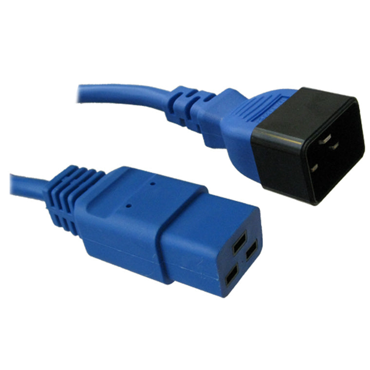 RackPower CM2CC150B - 16A C20 IEC-Stecker auf 16A C19 IEC-Buchse an 1,5m 1,5mm2 blauem Kabel