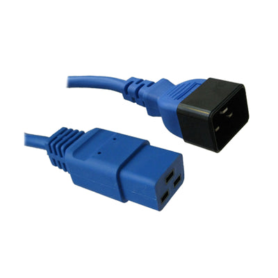RackPower CM2CC200B - 16A C20 IEC plug to 16A C19 IEC socket on 2m 1.5mm2 Blue lead