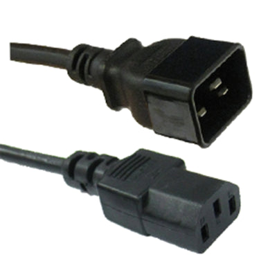 RackPower CM2CC500-21 - 16A C20 IEC plug to 10A C13 IEC socket on 5m 1.5mm2 Black lead