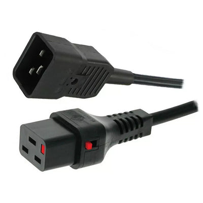 CM2CK300 - 16A C20 IEC-Stecker auf 16A C19 IEC-Lock-Buchse, an 3m 1,5mm² schwarzem Kabel