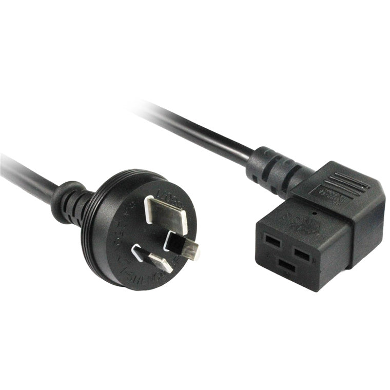 RackPower CM2NC200-SR 15A - 16A Kaltgerätekabel C19 3-polig auf C19 - 2m - Schwarz