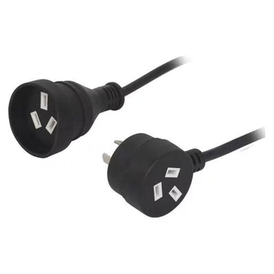 RackPower CM2NN1000-PTP11 - 10A 3 pin tapon plug to 10A 3 pin socket on 10m 1.5mm2 Black lead.