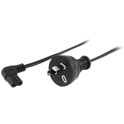 RackPower CM0NF300-SS - 10A 2 pin plug to C7 IEC Figure 8 side entry socket on 3m 0.75mm2 Black lead
